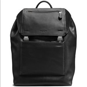 NWT Coach Black Manhattan Leather Backpack